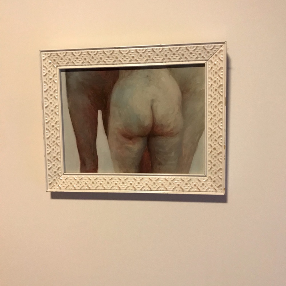 Oil painting of women’s derrières